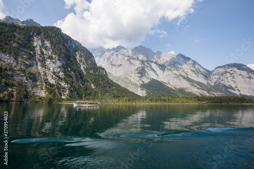 Summer scene in Konigsee lake, Bavaria, South Germany. Europe