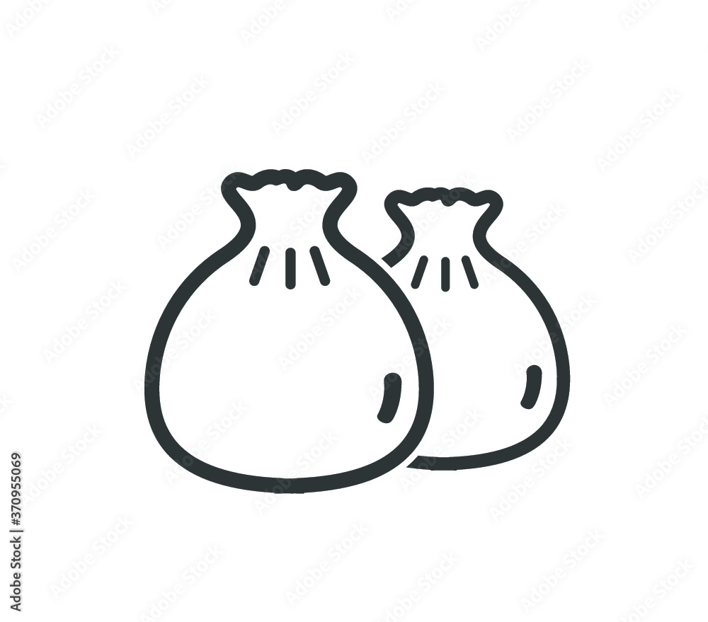 Dumpling icon. Simple outline isolated dumpling vector design. Asian food icon. Khinkali icon. Dumpling icon. Simple outline isolated dumpling vector design. Asian food icon. Khinkali icon.