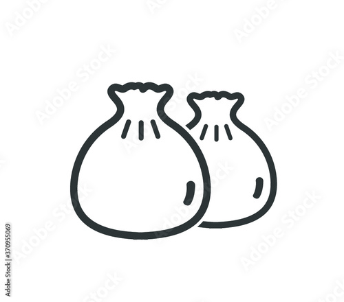 Dumpling icon. Simple outline isolated dumpling vector design. Asian food icon.  Khinkali icon. 