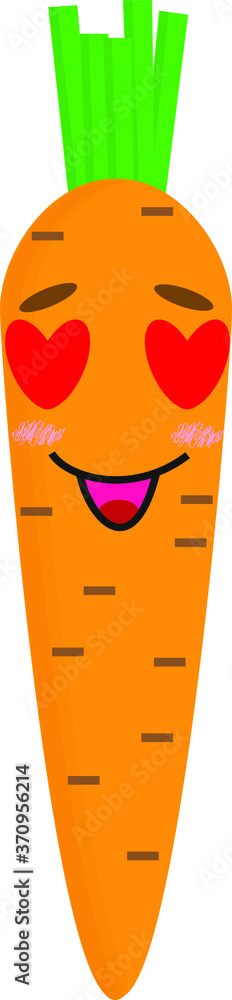 very beautiful young carrot with emotions