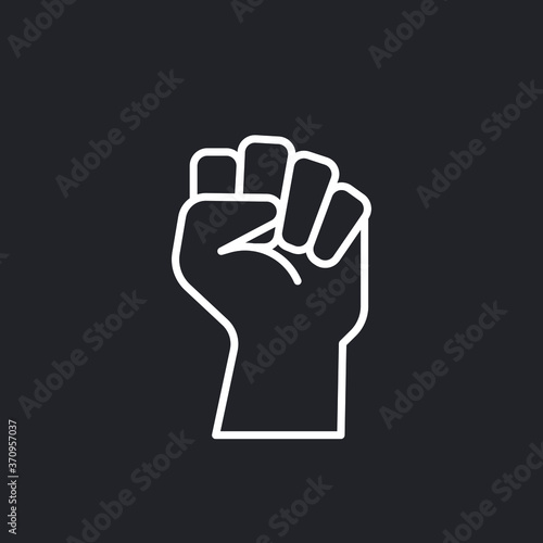 Black fist vecor icon. Simple flat black and white illustration. 