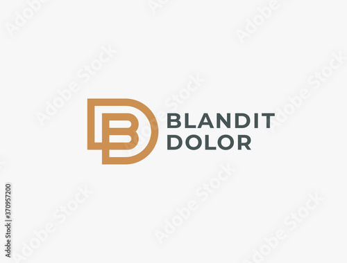 BD or DB. Monogram of Two letters B&D or D&B. Luxury, simple, minimal and elegant BD, DB logo design. Vector illustration template.
