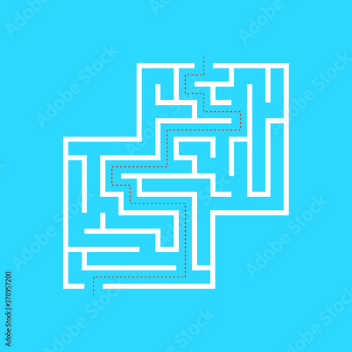 Maze Game Sign White Thin Line. Vector