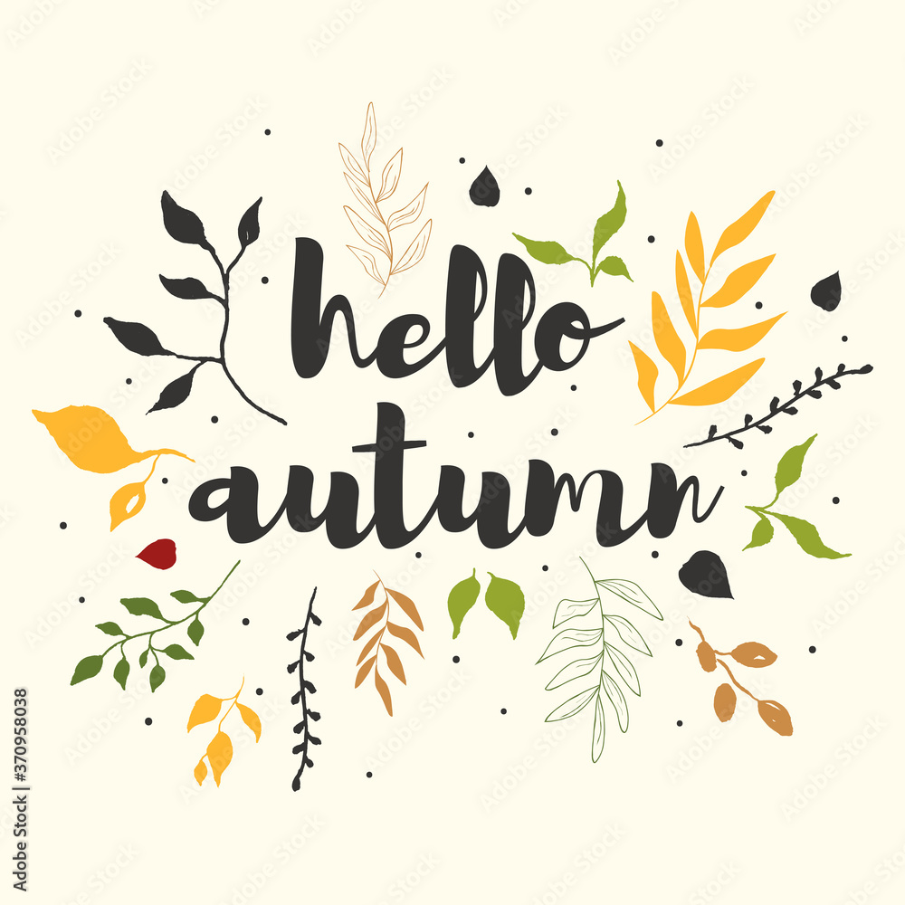 Fototapeta premium hello autumn card