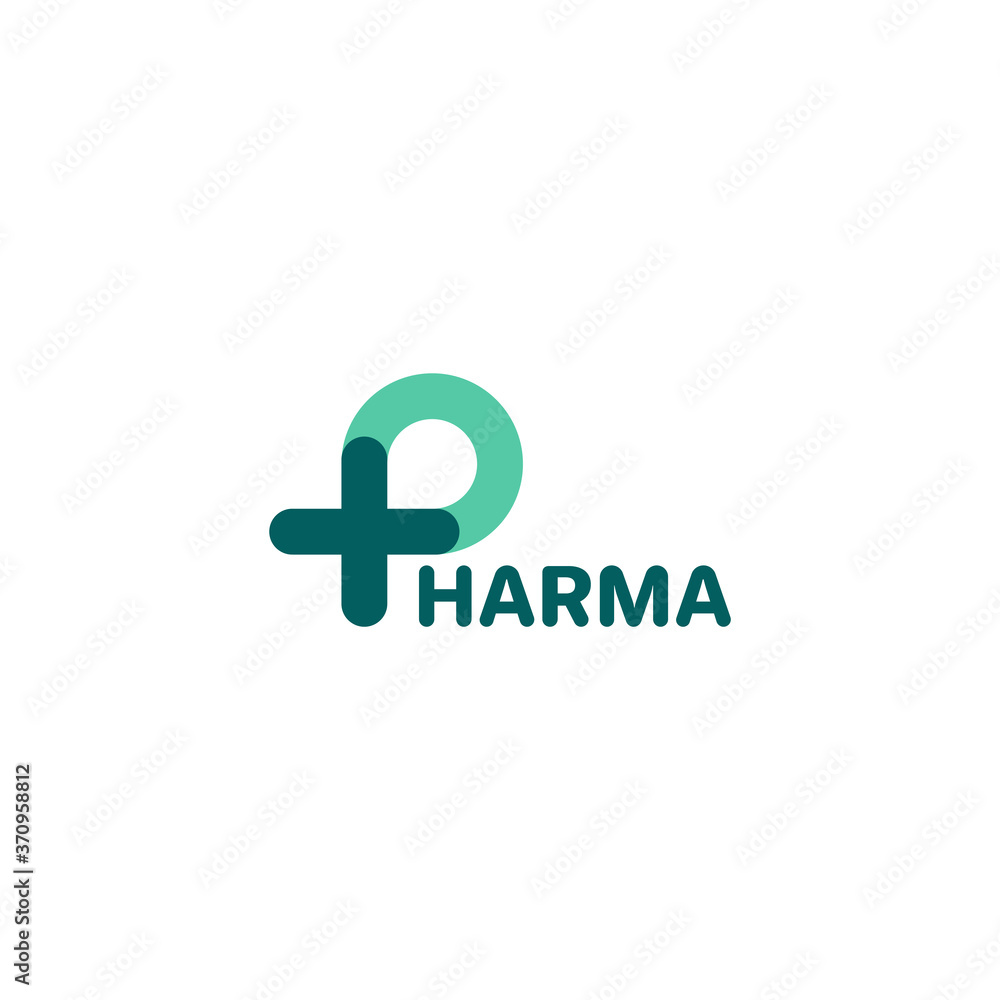 Obraz premium P logo, P with plus logo. Medical logo
