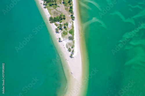 Fototapeta Naklejka Na Ścianę i Meble -  Aerial view of Laem Had Beach in Koh Yao Yai, island in the andaman sea between Phuket and Krabi Thailand