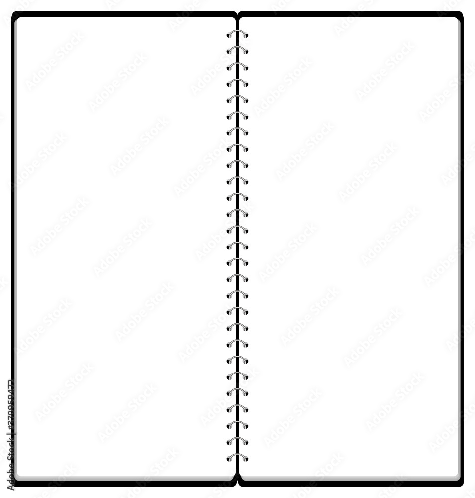 スケッチブック リングノート フレーム イラスト ※A4の三つ折りサイズ2ページ分 ベクター