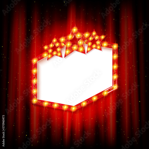 Retro cinema or theater frame