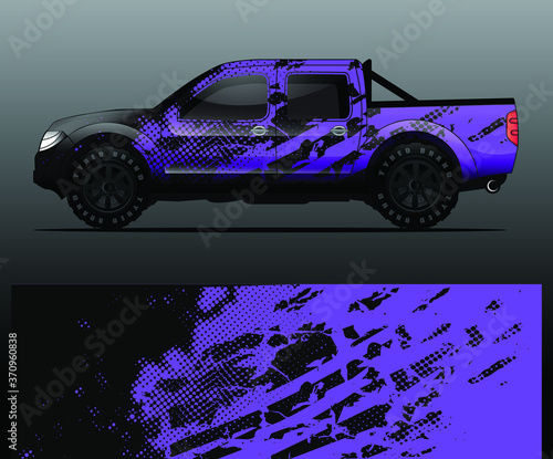 truck and vehicle Graphic vector. Racing background for vinyl wrap and decal