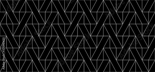 Seamless thin linear pattern with triangles. Abstract geometric low poly background. Stylish fractal texture.