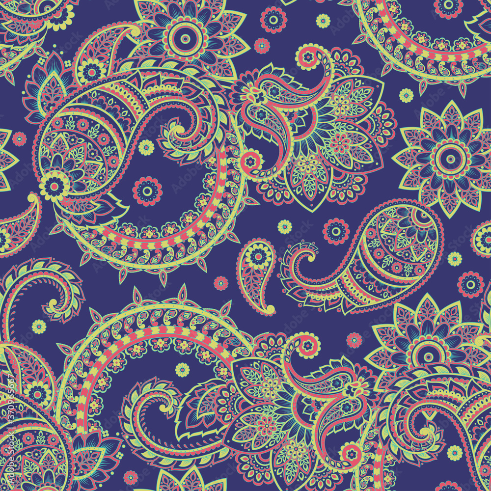 Paisley Damask ornament. Seamless Vector pattern