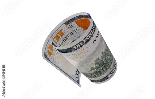 New Dollar, New American Dollar, Curled Banknote Money, 3D Render