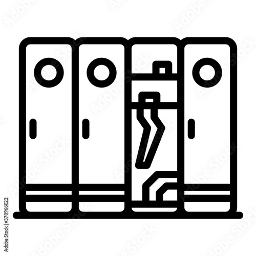 Sport dressing room icon. Outline sport dressing room vector icon for web design isolated on white background