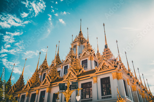 Photography Loha Prasat temple in Bangkok old town in Thailand