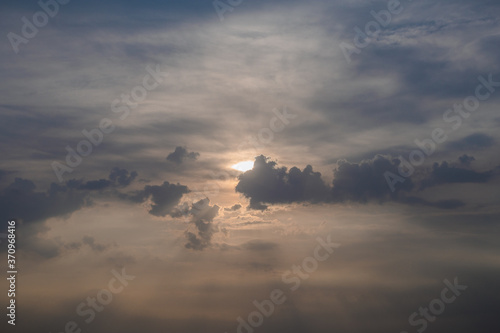 Dramatic sunset sky with clouds  light rays and other atmospheric effect. Sunset sky background  Landscape golden sky with clouds nature concept.