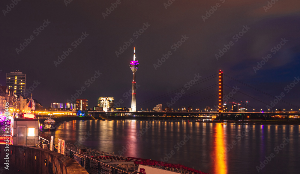 Dusk in Dusseldorf, Germany
