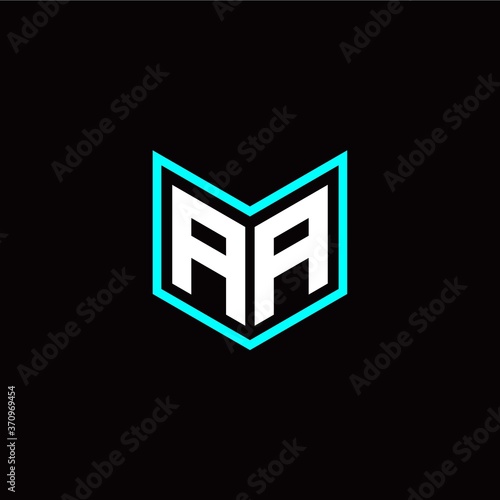 initial A A letter with book style logo template vector © diva