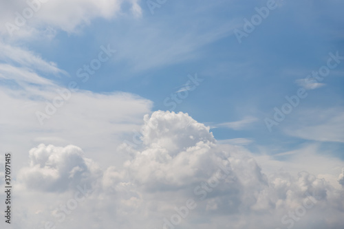 Fototapeta Naklejka Na Ścianę i Meble -  Light blue white delicate sky with clouds, sky background