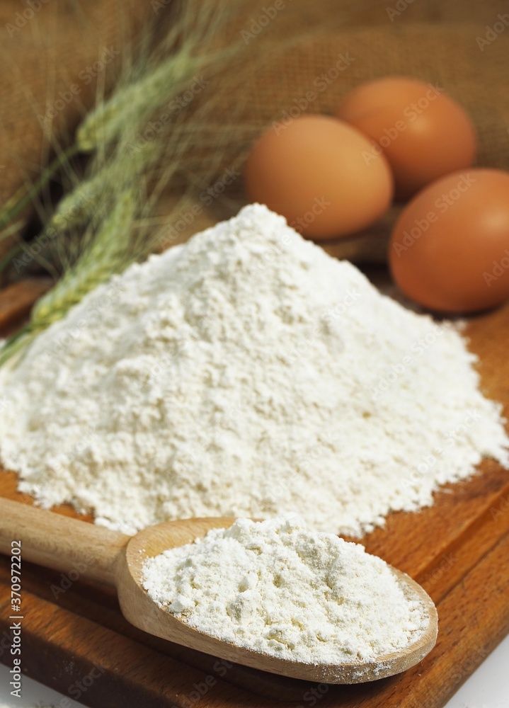 Wheat Flour and Eggs, Ingredients for Cake Recipe Wheat Flour and Eggs, Ingredients for Cake Recipe