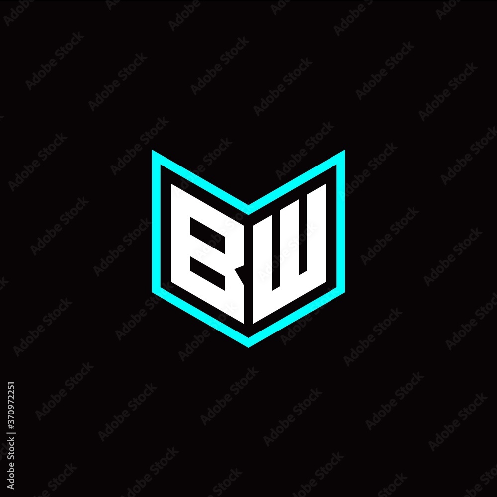 initial B W letter with book style logo template vector initial B W letter with book style logo template vector