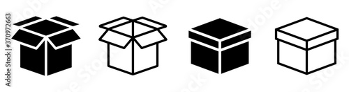 Box icon collection. Box in flat style. Carton box icons. Delivery icon. Vector illustration