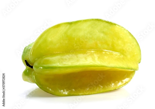 Carambola Star Fruit, averrhoa carambola, Fruit against White Background