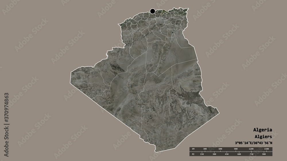 Location of Béjaïa, province of Algeria,. Satellite