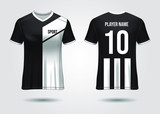 T-Shirt Sport Design. Soccer jersey mockup for football club. uniform front and back view. Template Design