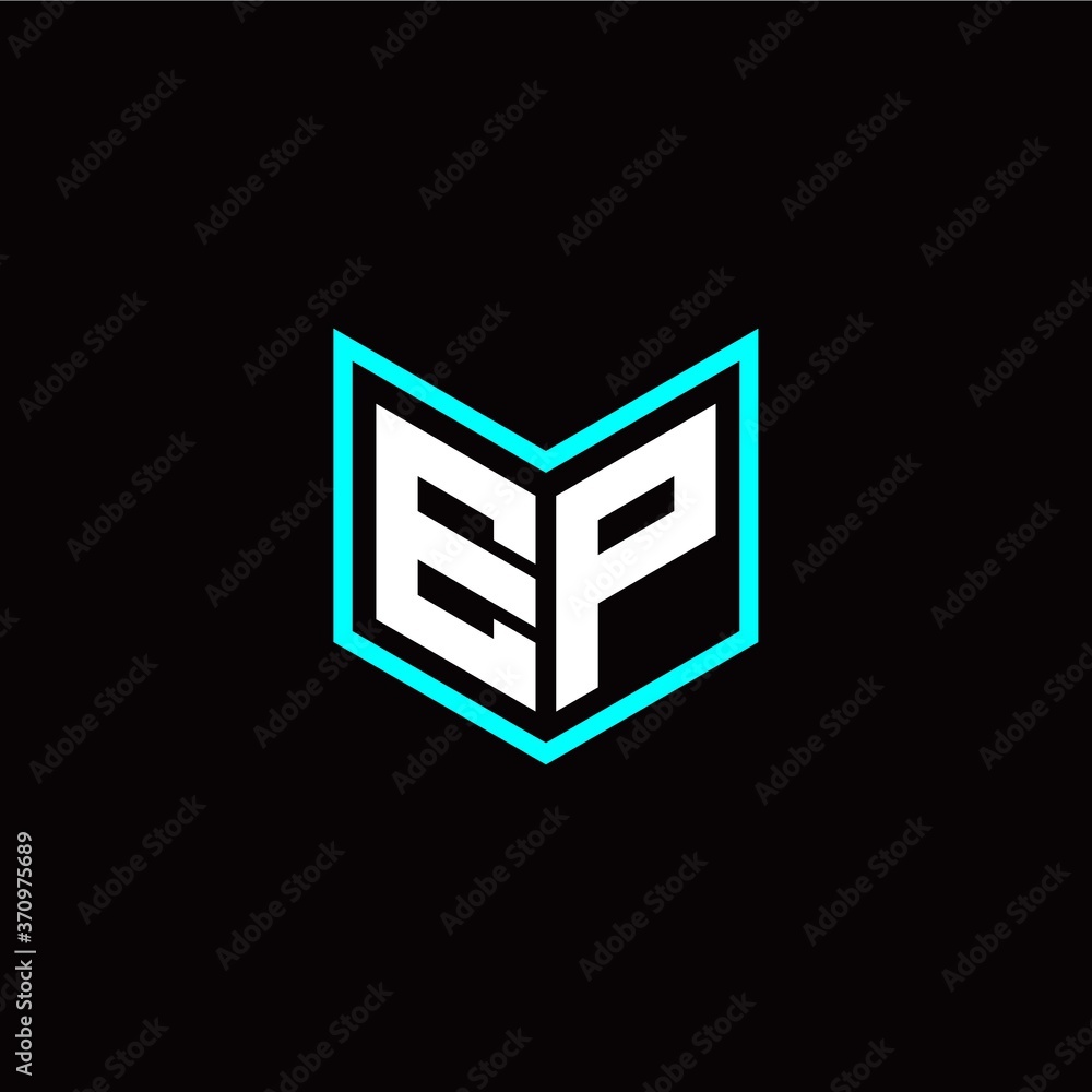 initial E P letter with book style logo template vector initial E P letter with book style logo template vector