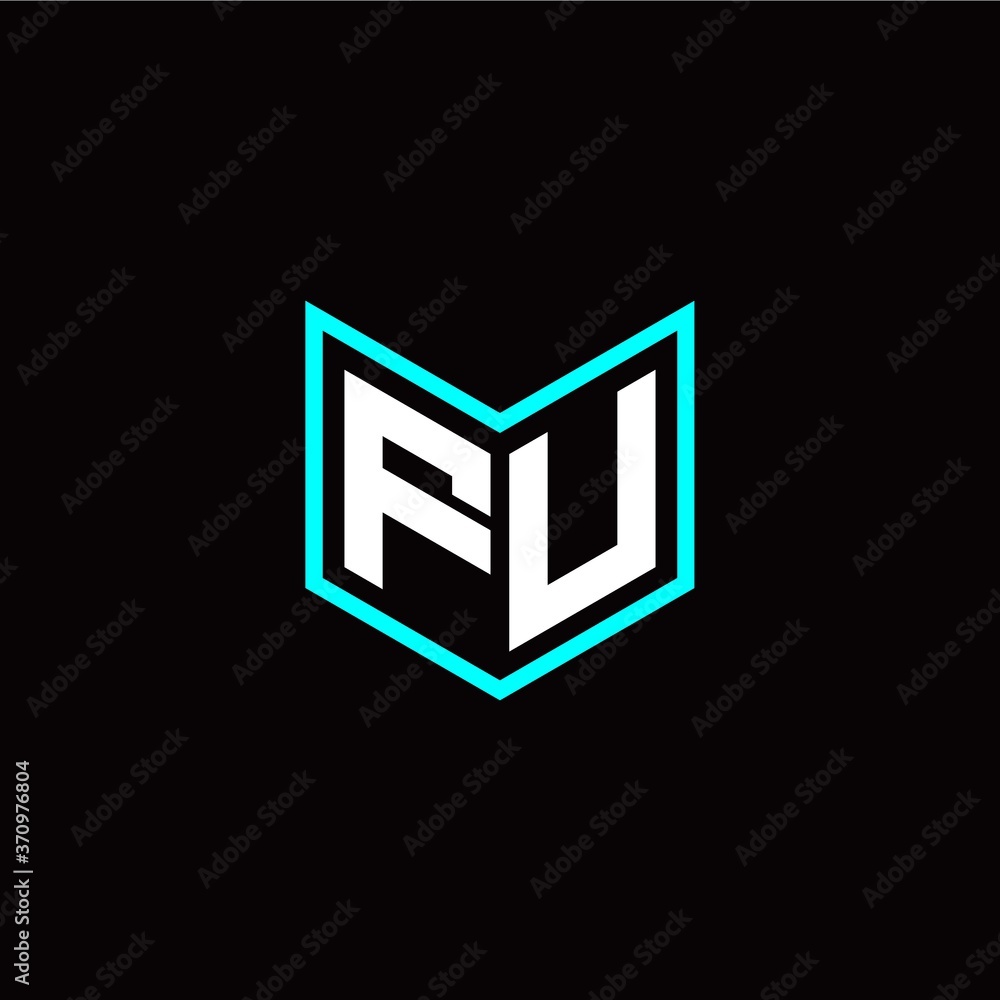 initial F U letter with book style logo template vector initial F U letter with book style logo template vector