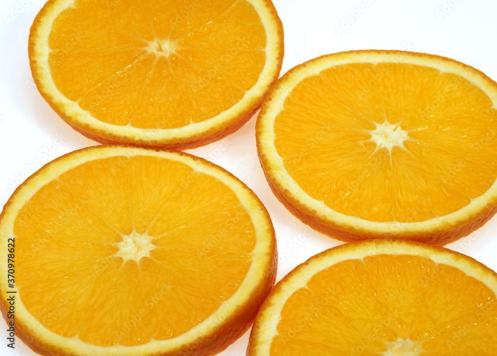 Fototapeta premium Orange, citrus sinensis, Fruits against White Background