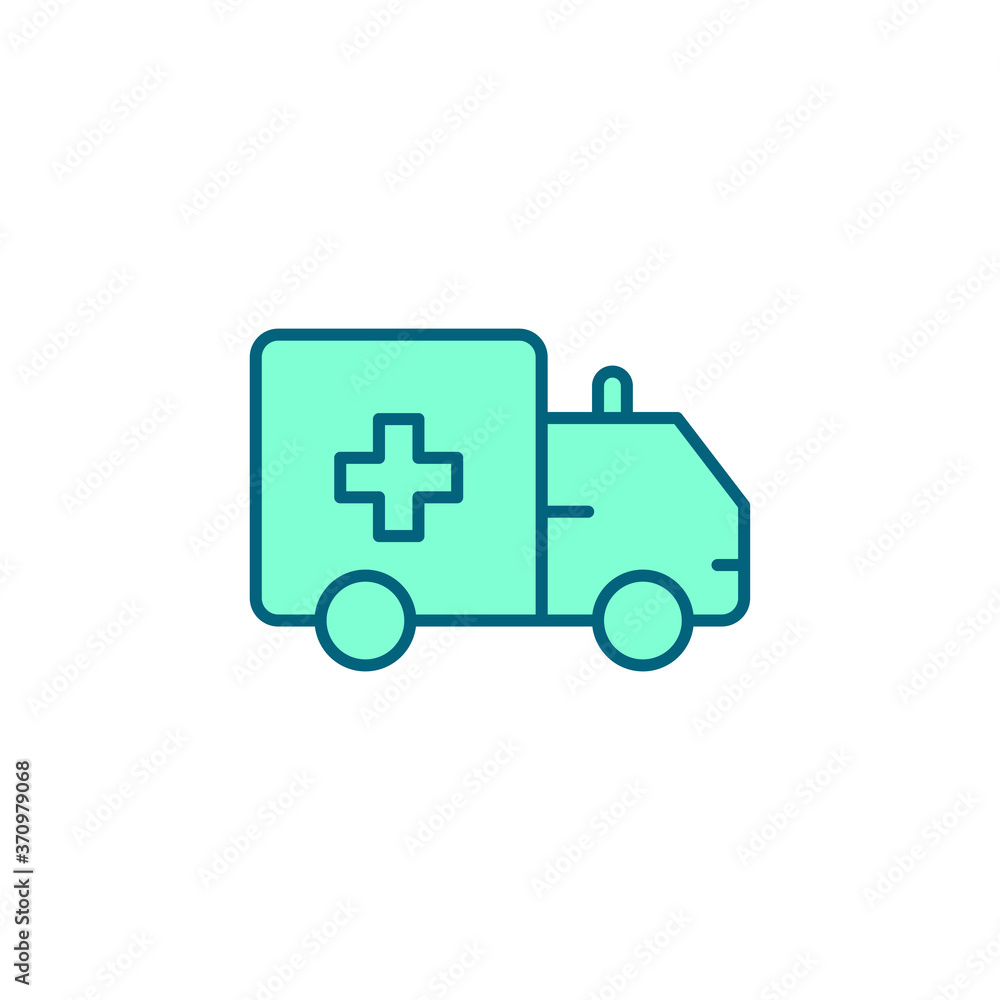 Ambulance truck vector icon symbol medical isolated on white background Ambulance truck vector icon symbol medical isolated on white background