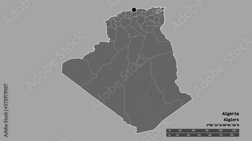 Location of Guelma, province of Algeria,. Bilevel photo