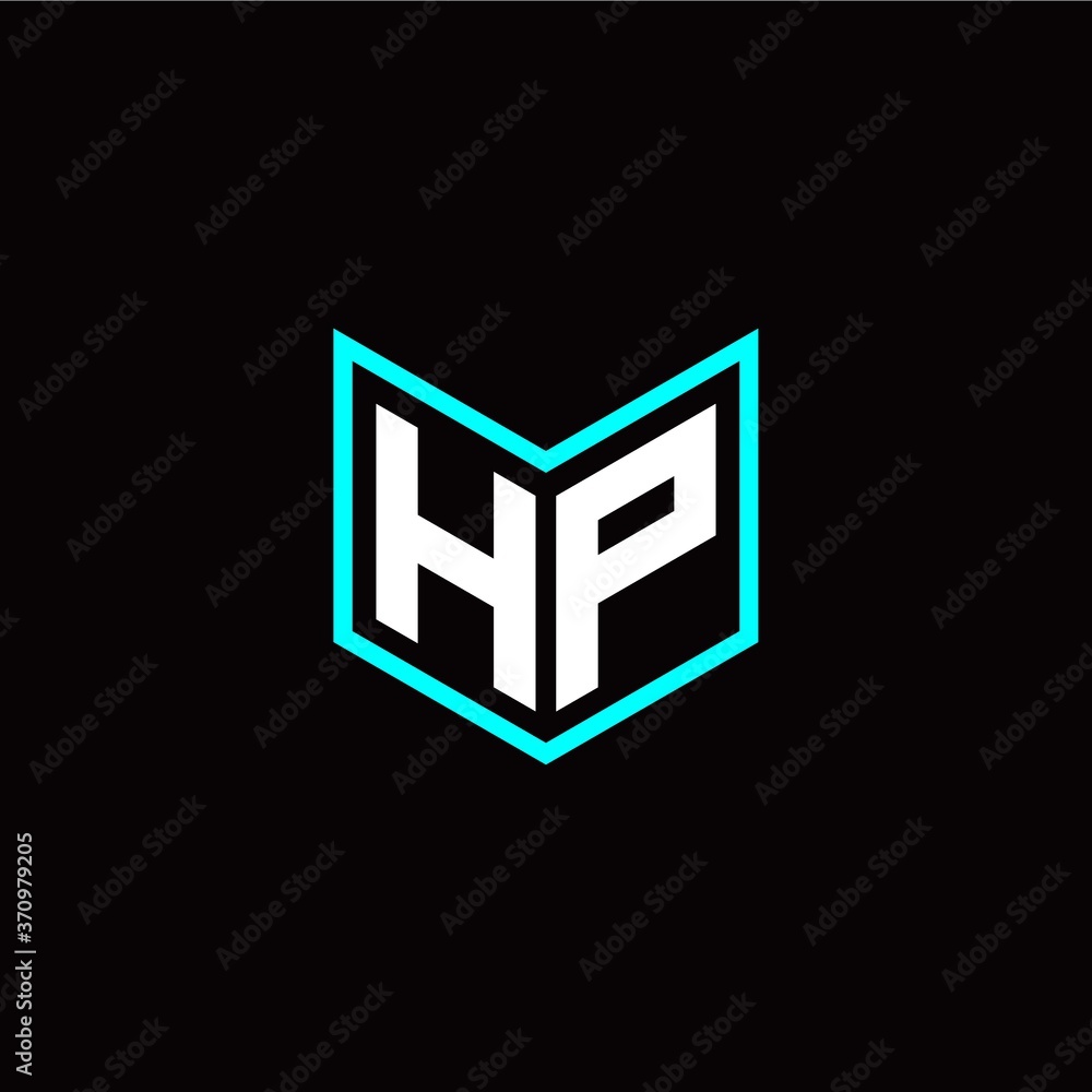 initial H P letter with book style logo template vector