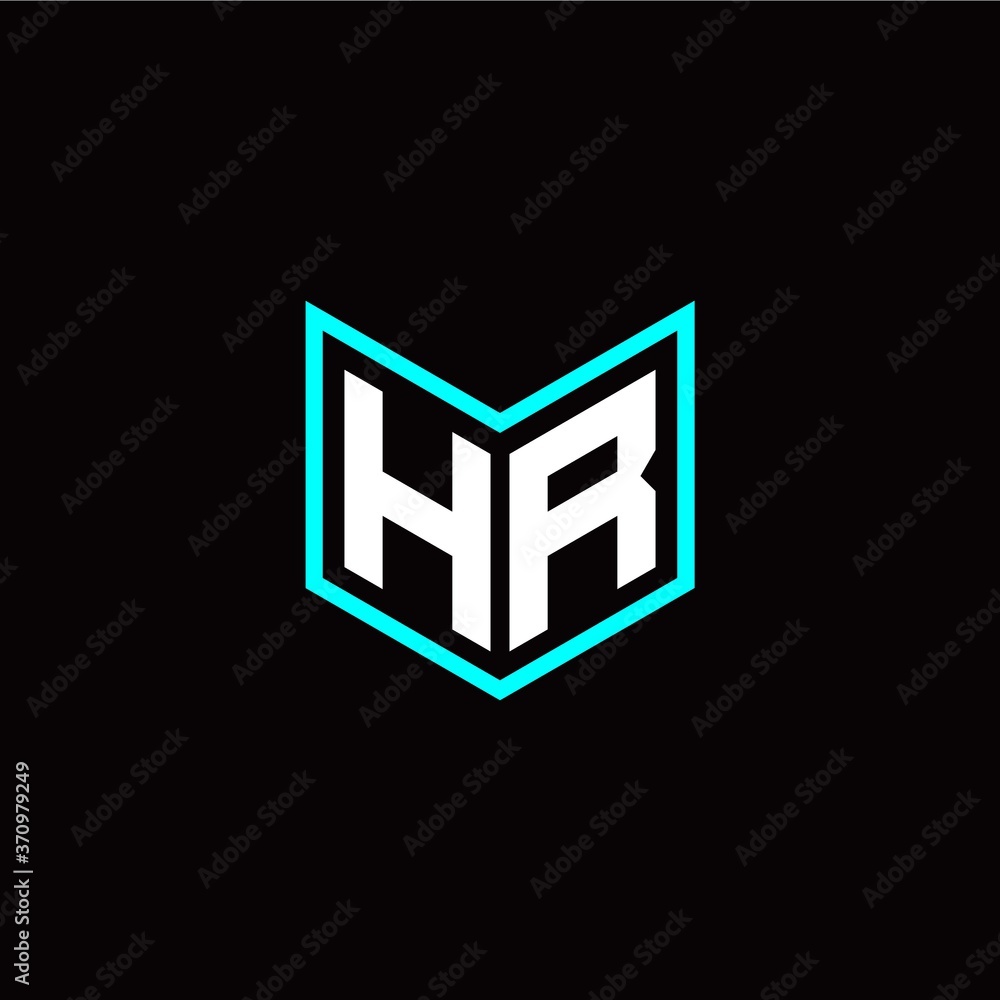 initial H R letter with book style logo template vector initial H R letter with book style logo template vector