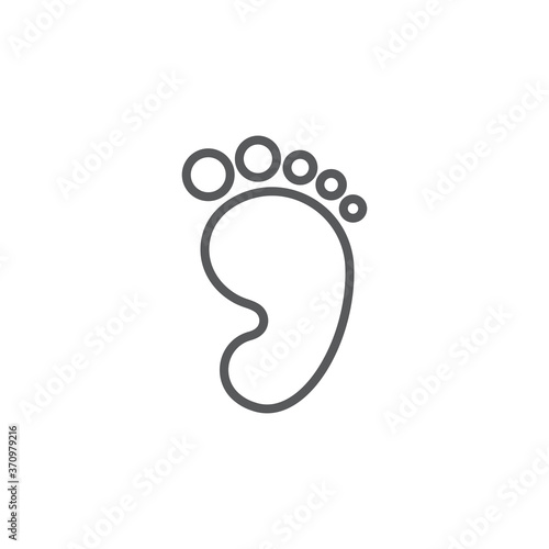 Baby footprint vector icon symbol child isolated on white background