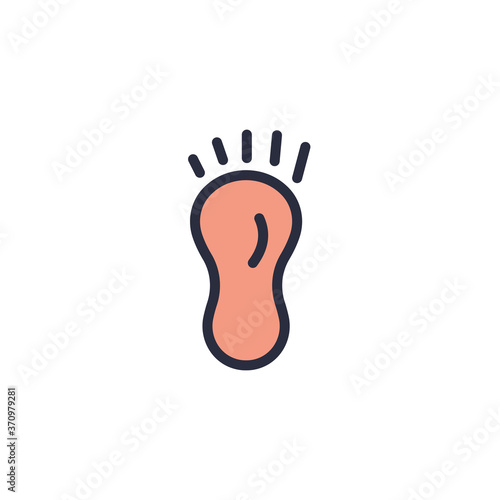 Baby footprint vector icon symbol child isolated on white background