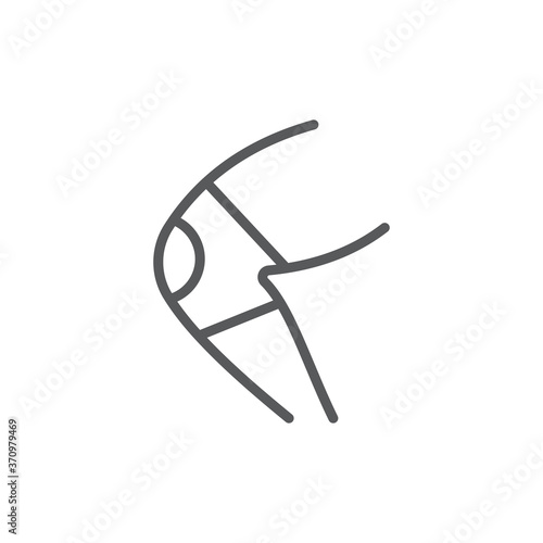 Bandaged knee vector icon symbol isolated on white background