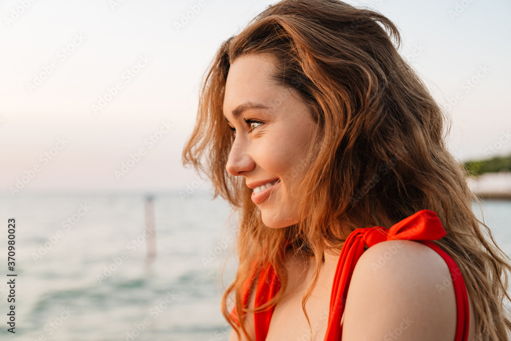 Beautiful smiling young woman wearing bikini Beautiful smiling young woman wearing bikini