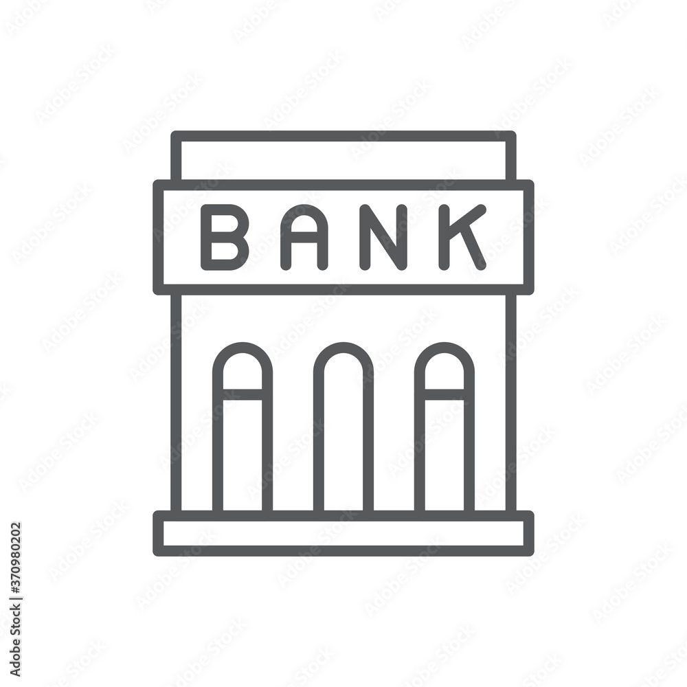 Bank building vector icon symbol isolated on white background Bank building vector icon symbol isolated on white background
