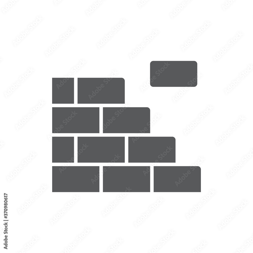 Block wall vector icon symbol isolated on white background Block wall vector icon symbol isolated on white background
