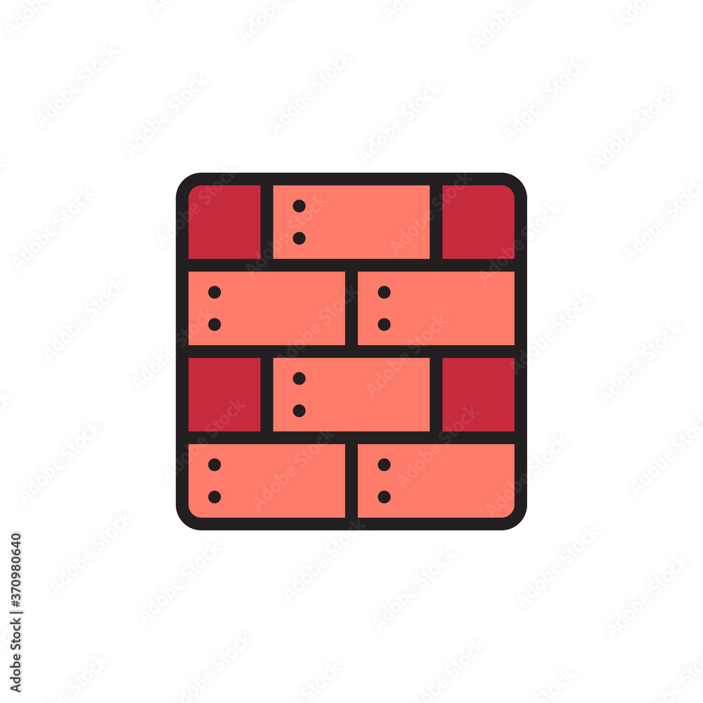 Block wall vector icon symbol isolated on white background Block wall vector icon symbol isolated on white background