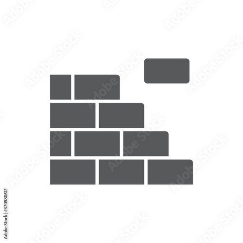 Block wall vector icon symbol isolated on white background