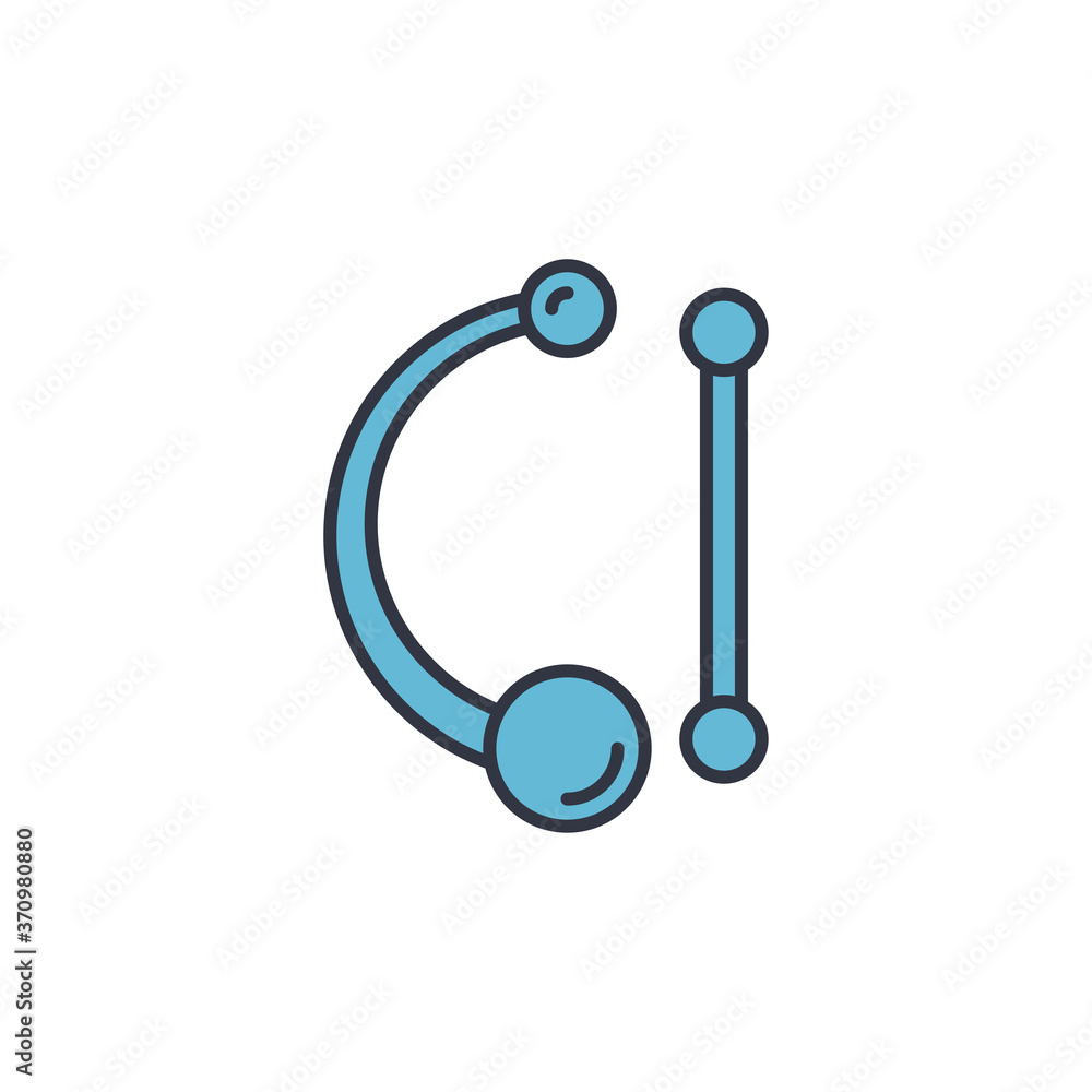 Body piercing vector icon symbol isolated on white background Body piercing vector icon symbol isolated on white background