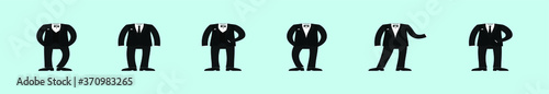 set of black and white suits.Vector illustration isolated on blue background