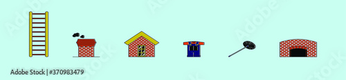 home chimney icon symbol with stair isolated vector on blue