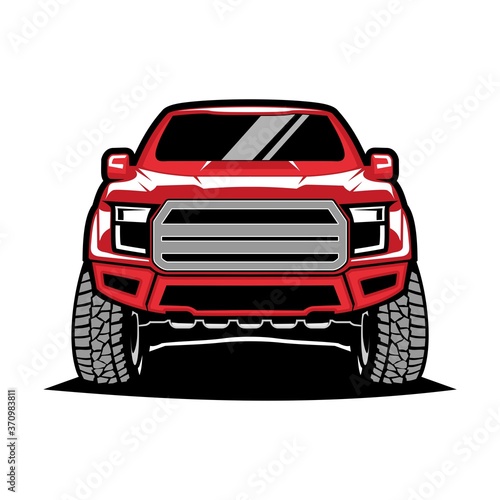 pick up truck logo design vector