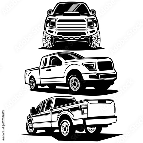 pick up truck logo design vector