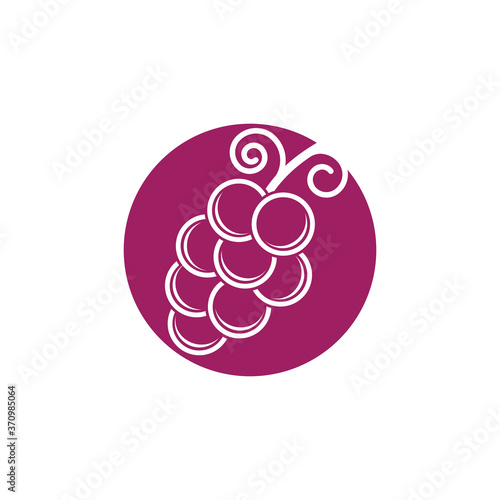 Grapes logo template vector icon illustration