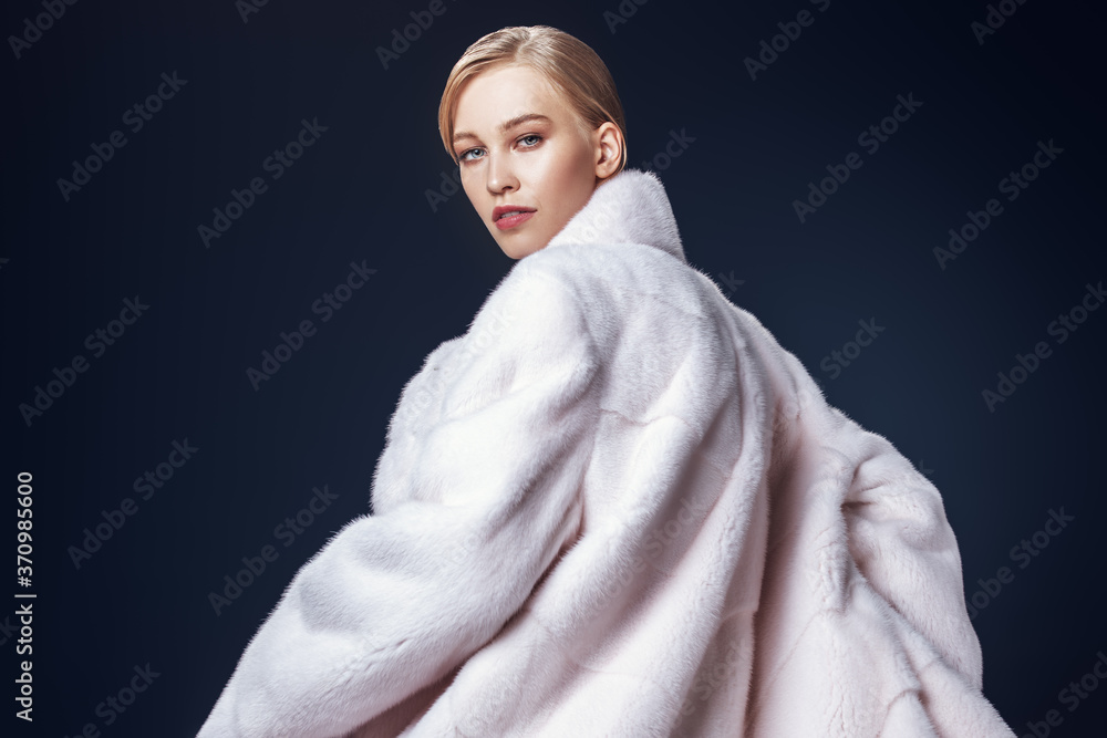 lady in white mink coat